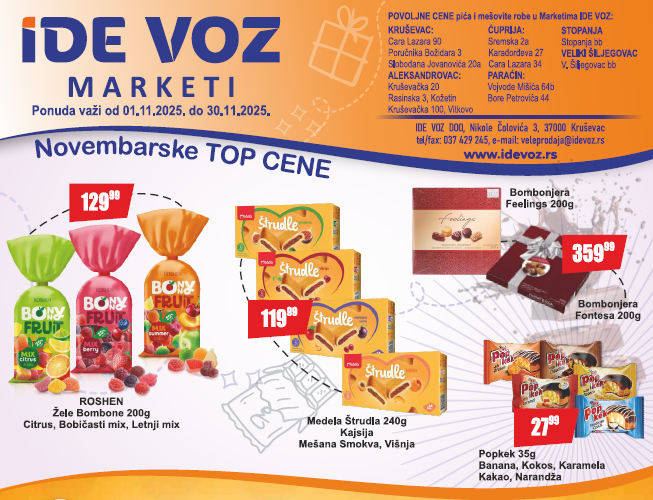 TOP cene u Marketima IDE VOZ