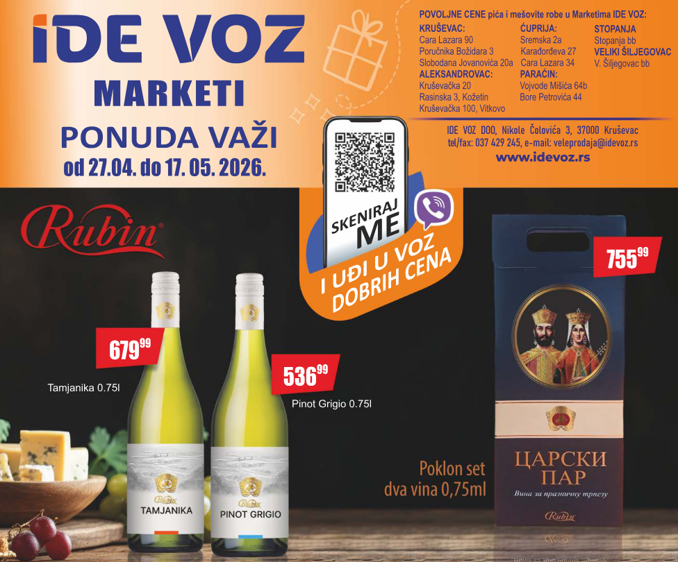 TOP cene u Marketima IDE VOZ