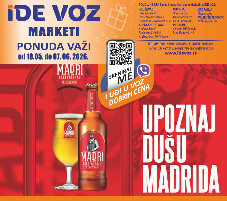 TOP cene u Marketima IDE VOZ