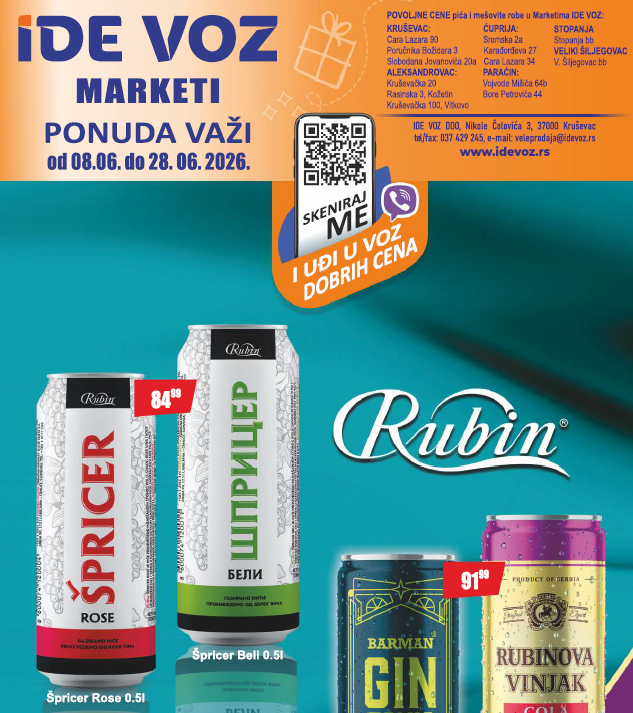TOP cene u Marketima IDE VOZ