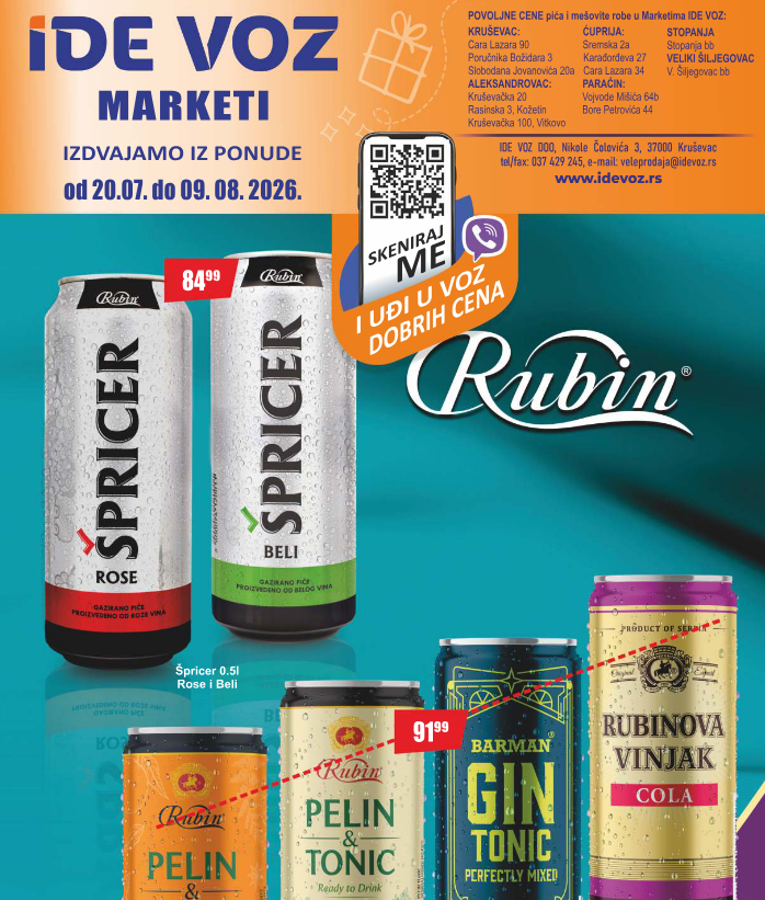TOP cene u Marketima IDE VOZ