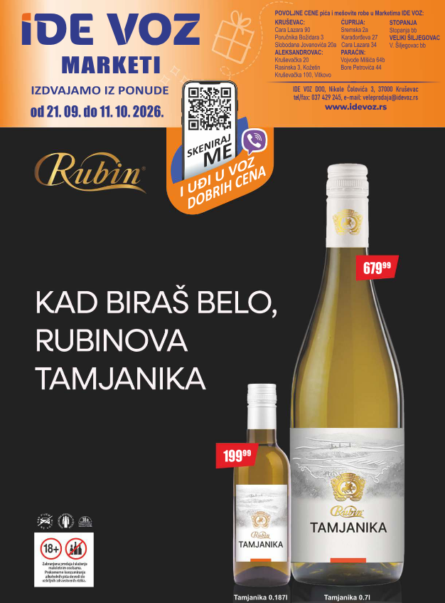 TOP cene u Marketima IDE VOZ